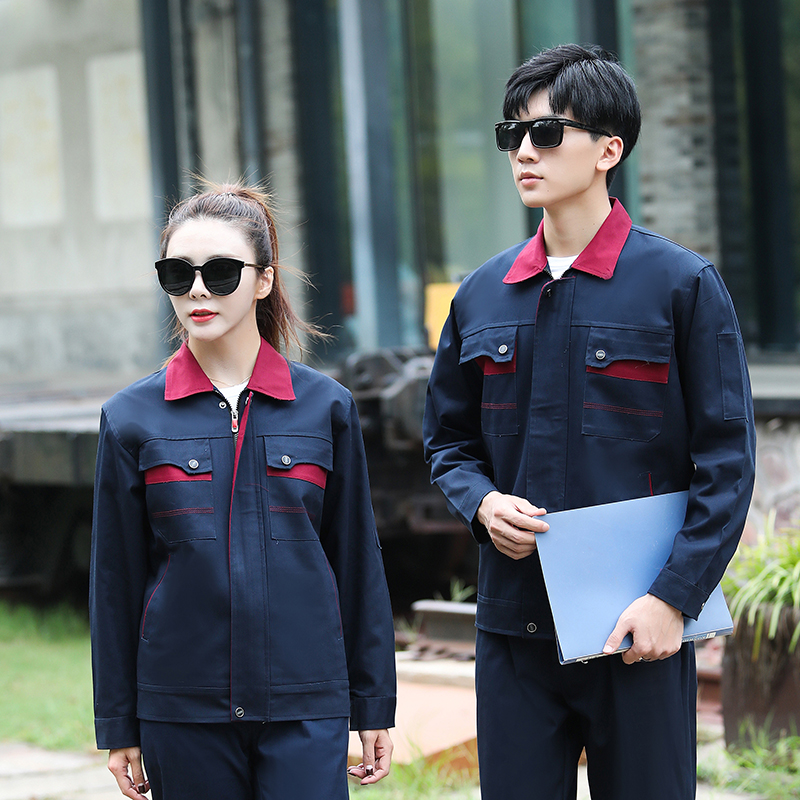 全工艺全棉半里子厚纱卡工作服工装套装HBY-C6901-C6905套装图2