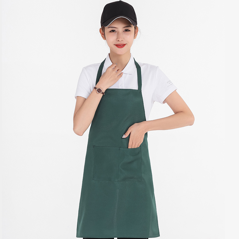 制服呢纯色挂脖围裙U01-599图6