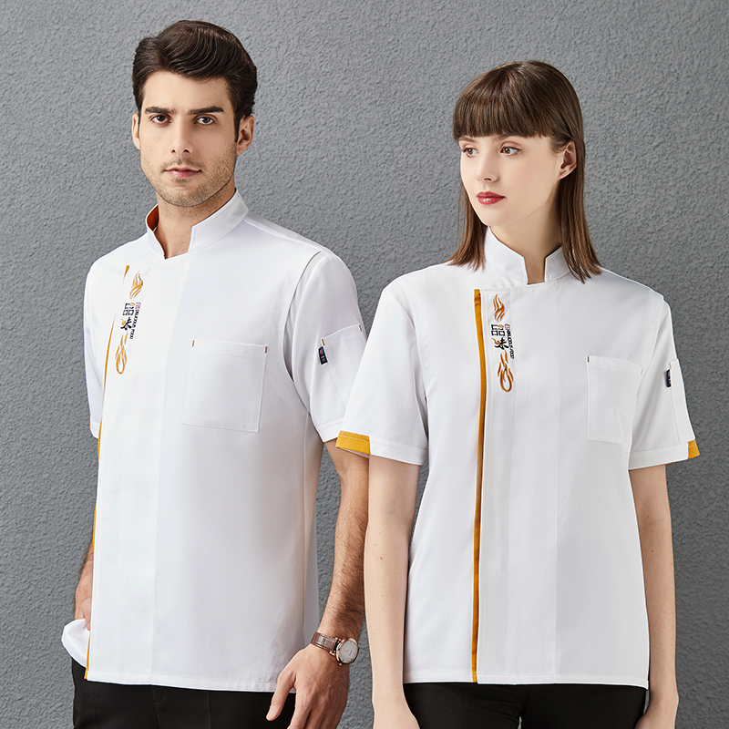 精仿呢品味短袖厨师服上衣H01-2021-23图4