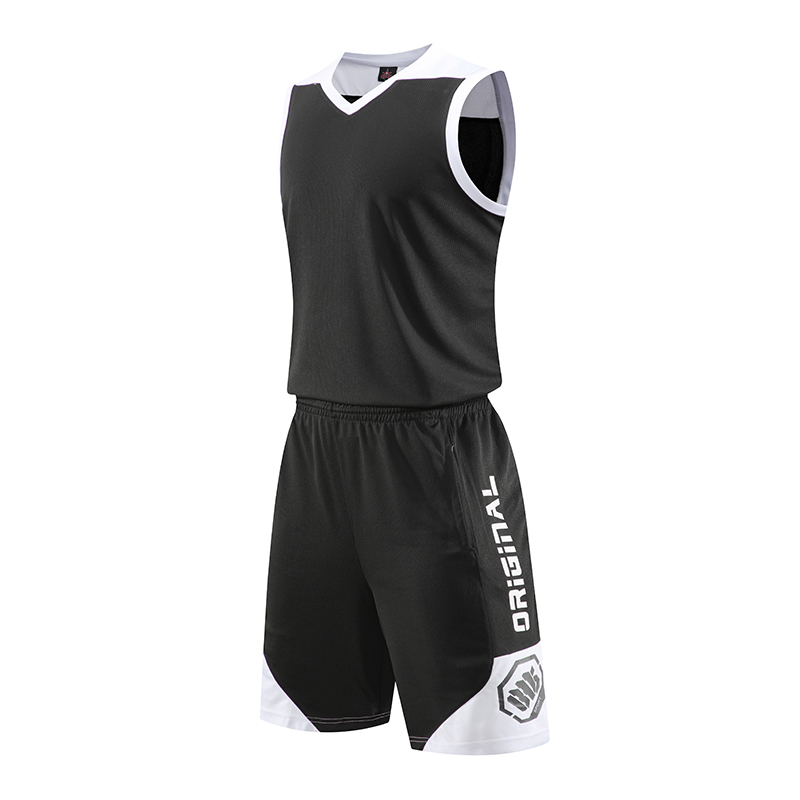 印花拼色速干篮球服套装GLT-2019图2
