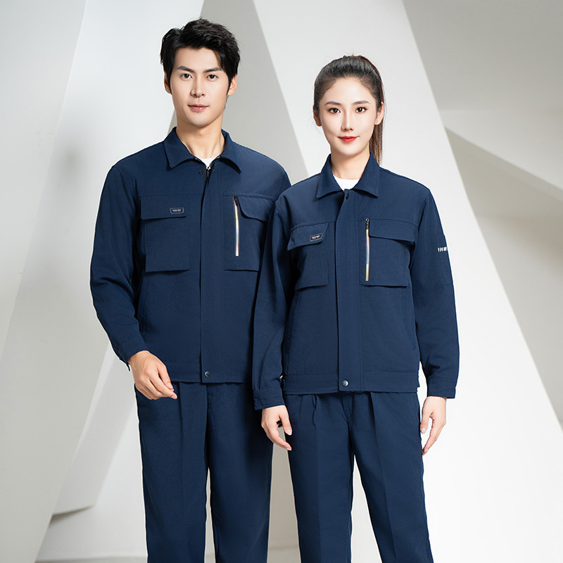 秋季新品磨毛纱卡多口袋工作服J01-23138套装图3