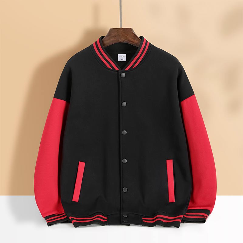 海岛绒纯棉拼色大落肩厚款纽扣棒球服H09-8388图5