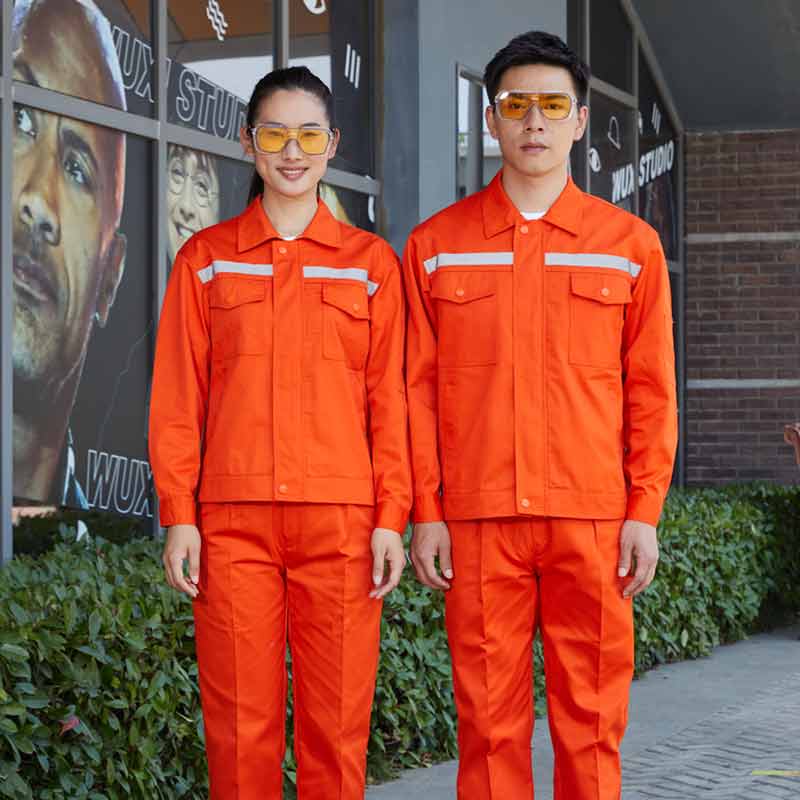 高亮反光条涤棉长袖工装套装M04-8050套装图7