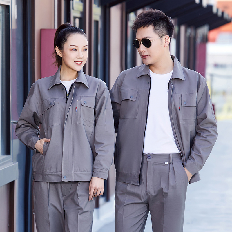 全工艺全棉厚纱卡双层工作服工装上衣HBY-C9701-C9704上衣图5