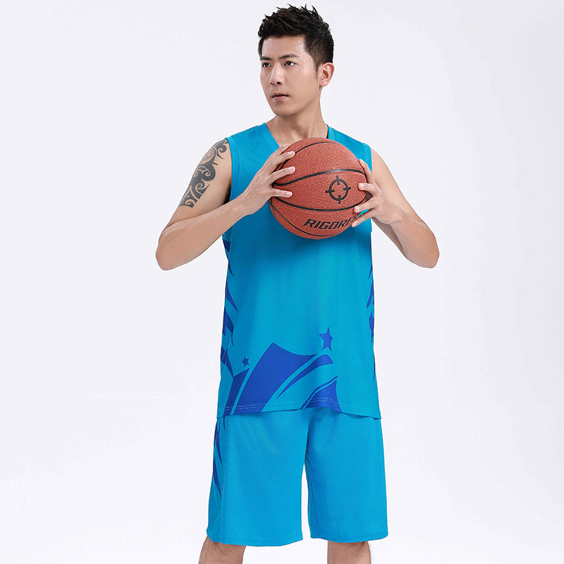 纯色印花速干运动篮球服套装GY6-8452图2
