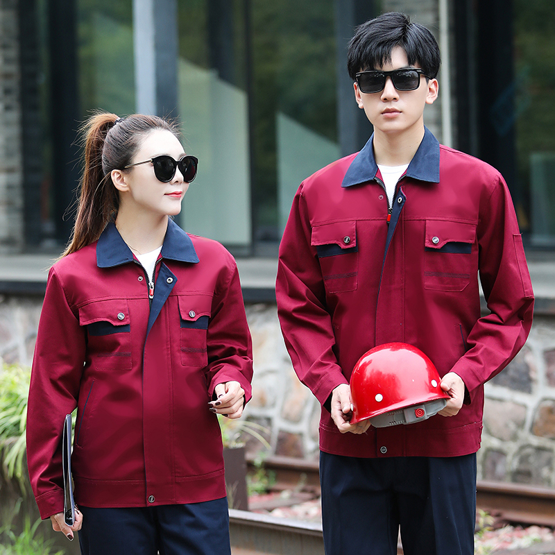 全工艺全棉半里子厚纱卡工作服工装上衣HBY-C6901-C6905上衣图2