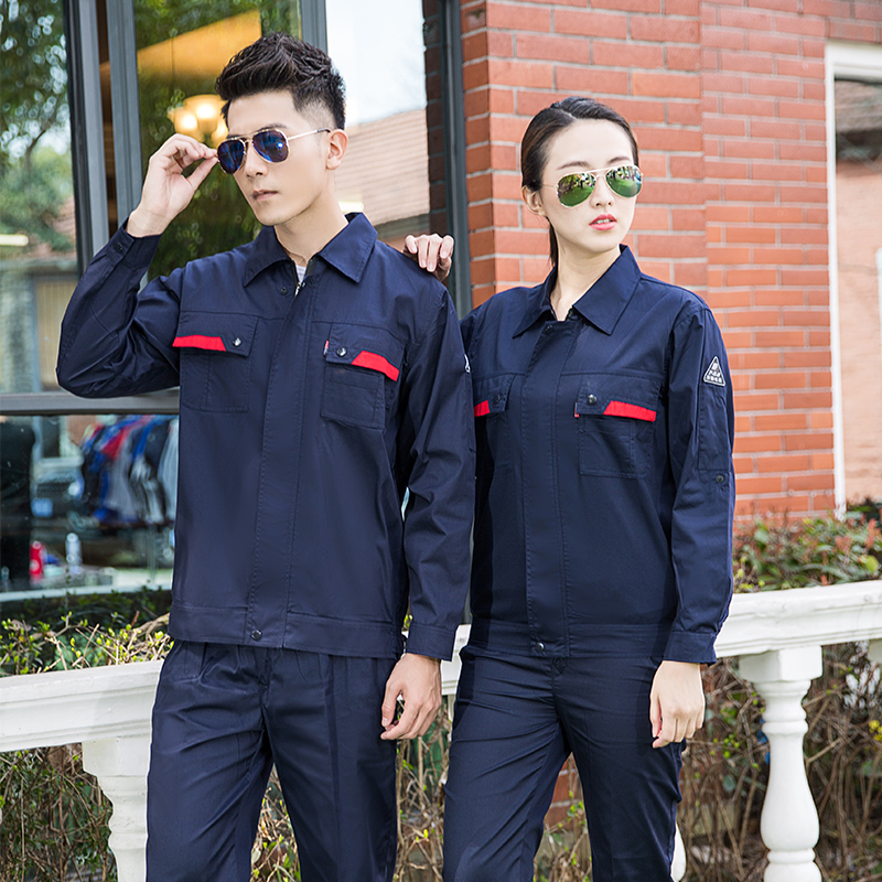 155g涤棉细斜纹春夏防静电长袖套装工作服H06-6611图4
