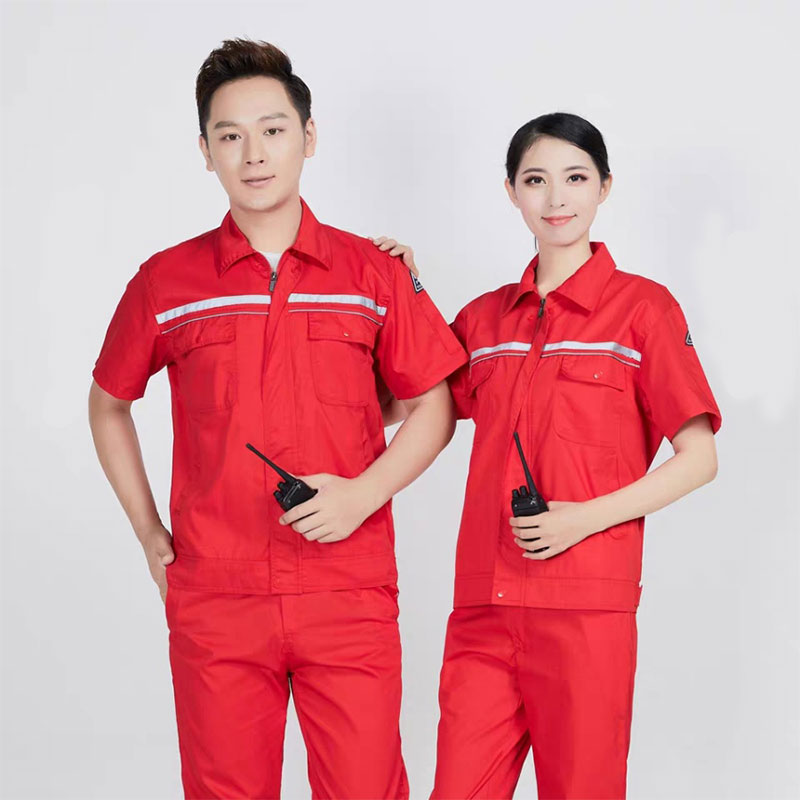 全工艺涤棉防静电细斜纹短袖工装套装B06-W1801-W1806套装图3