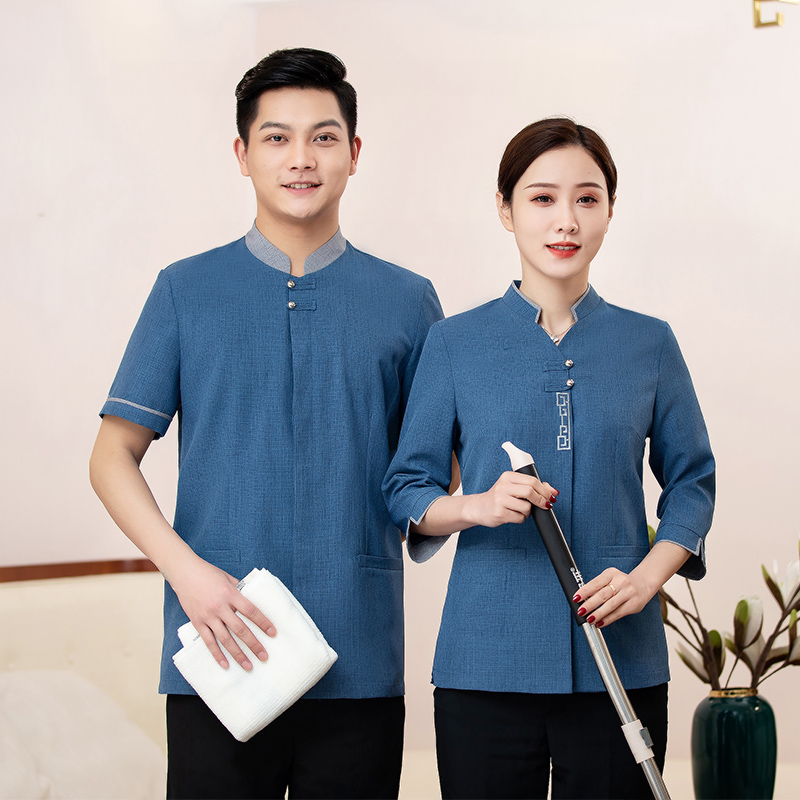 新宫格半袖保洁服上衣男款H10-2103男图3