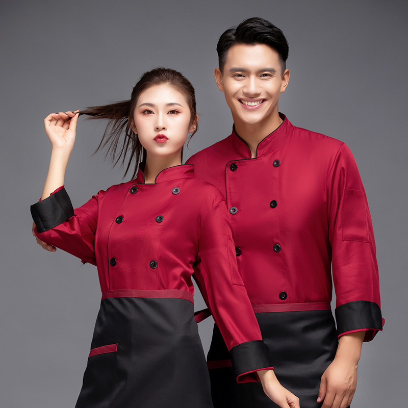 单边餐饮长袖厨师服上衣H12-L032图5