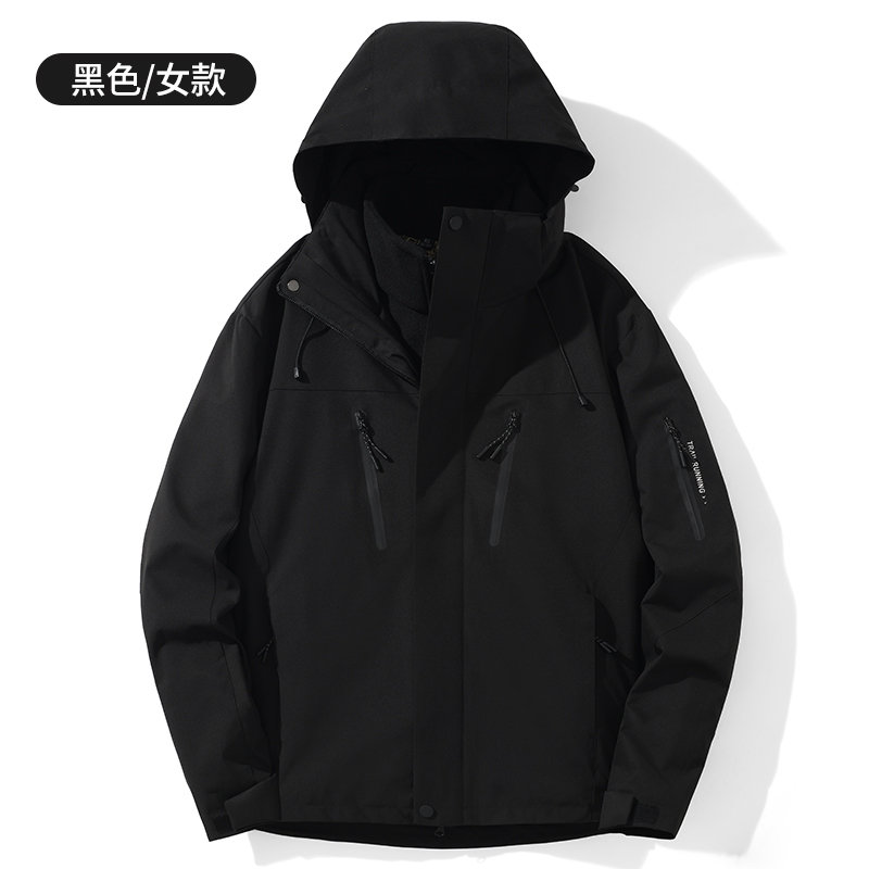 户外加绒三合一冲锋衣女款KM2-25592图2