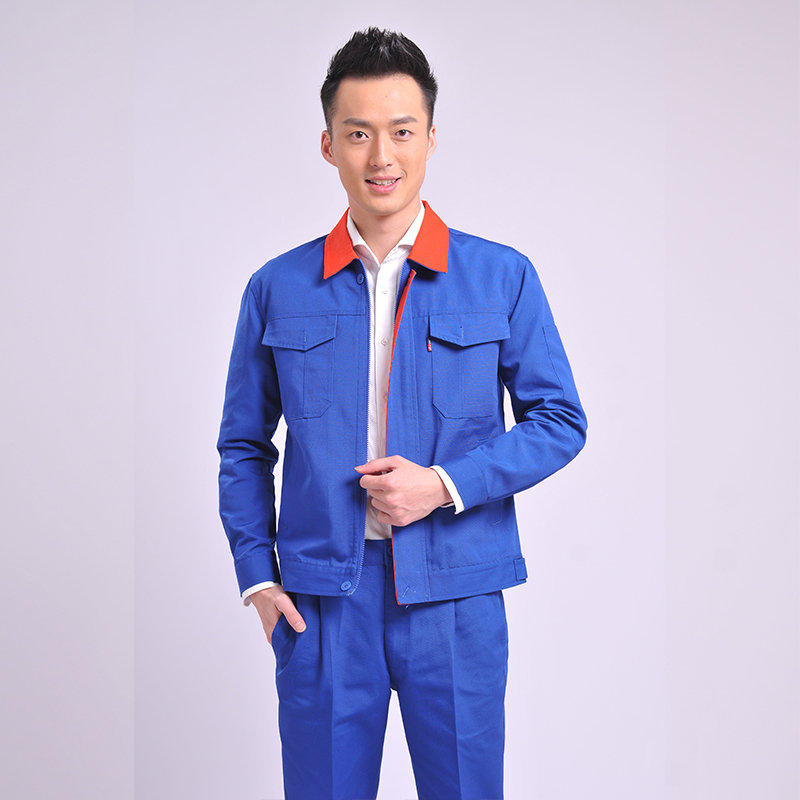 E02-单层拉链夹克长袖工装服套装图5