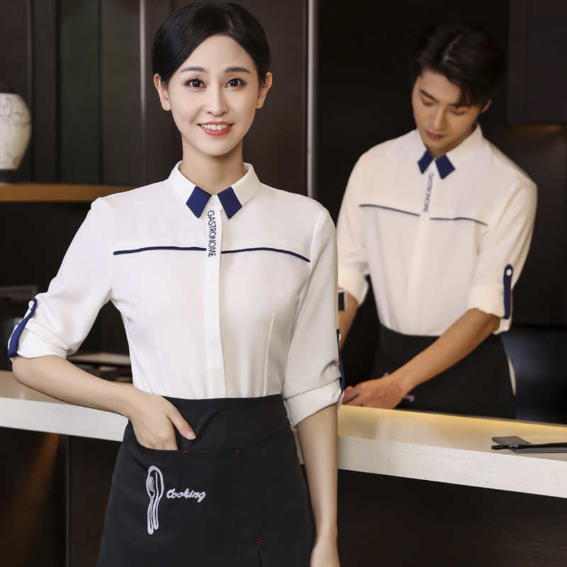 英伦风衬衣餐饮长袖服务员工作服HD3-21-C001女款图2