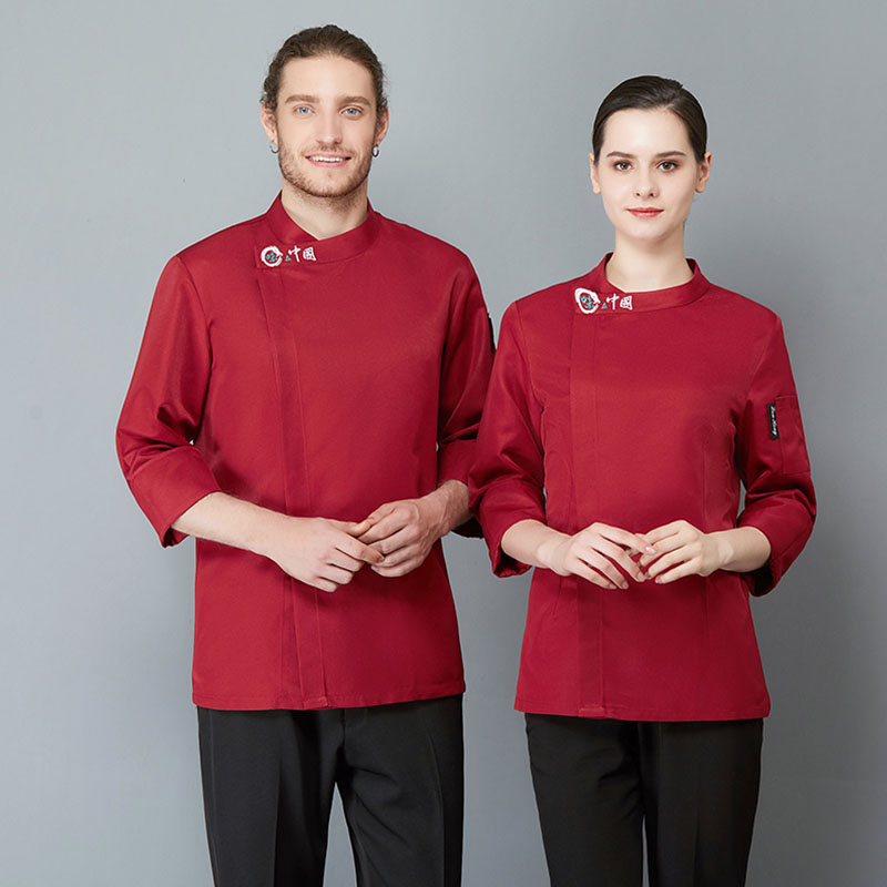 涤棉味在中国长袖厨师服H12-23675图3