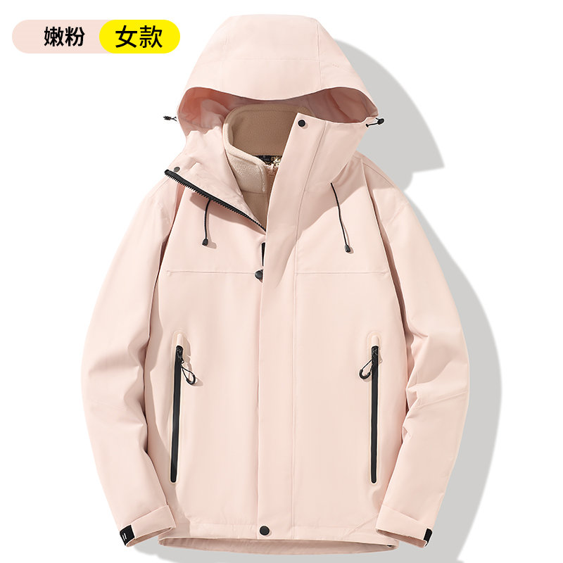 全热封加绒三合一冲锋衣女款KM2-25591图8