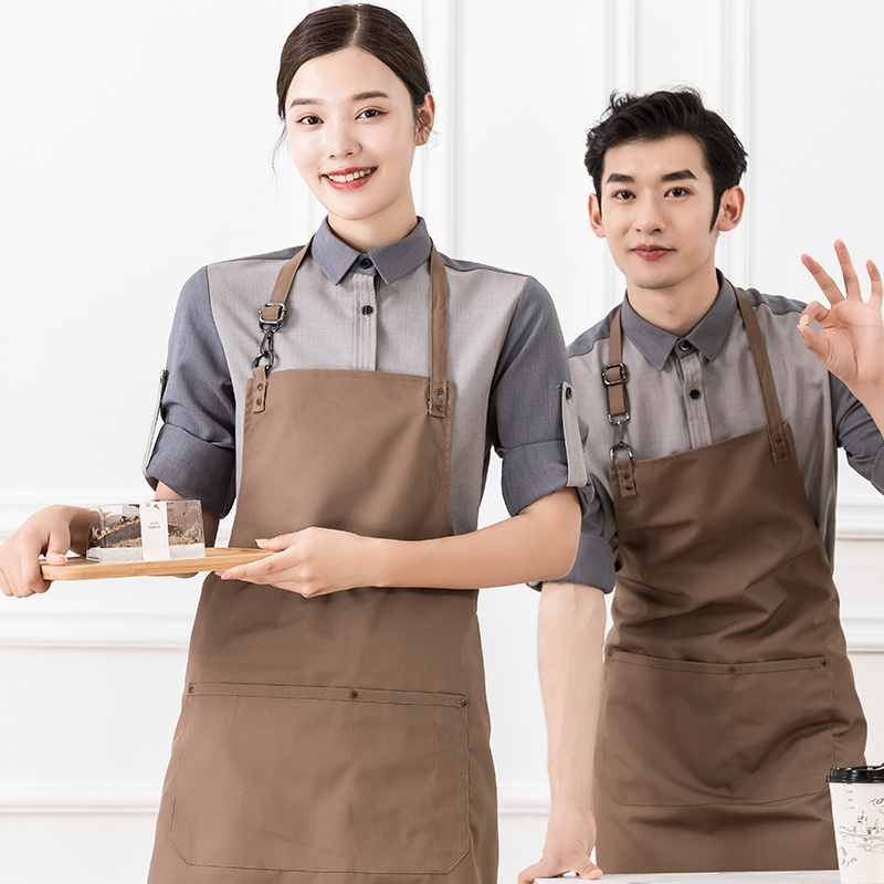 厨房餐饮耐磨耐穿帆布挂脖围裙通款H01-222图5