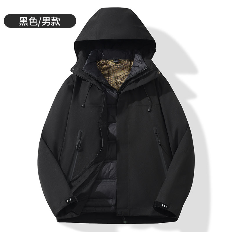 全热封羽绒三合一冲锋衣男款KM2-25591R图2