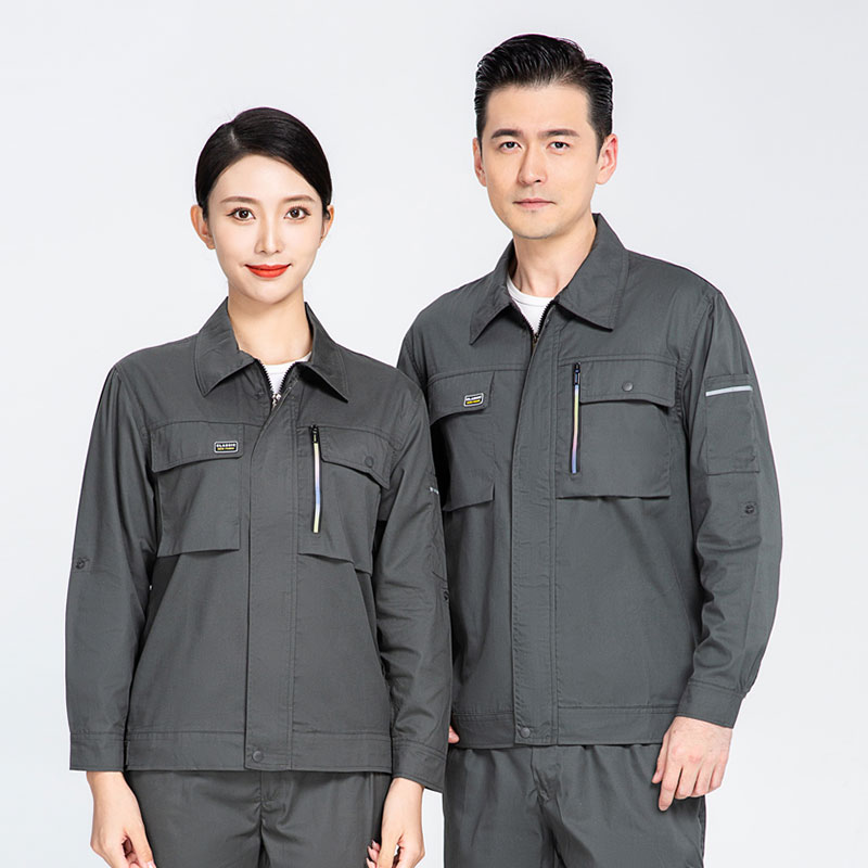 全工艺炫彩小拉链涤棉长袖工装HBY-SL35-SL361套装图4