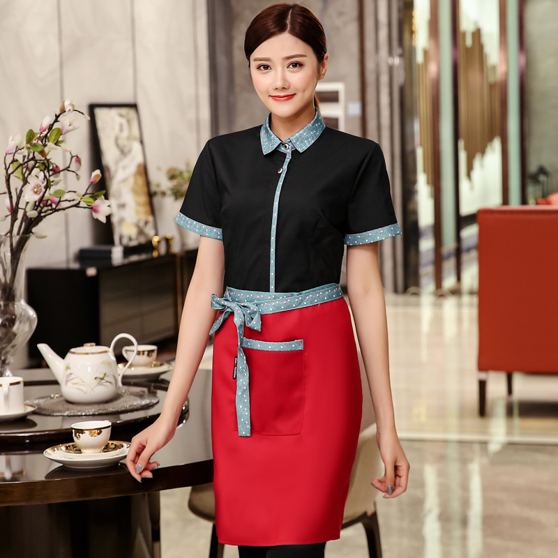 小蝌蚪印花服务员工作衬衣+围裙H19-L015图5