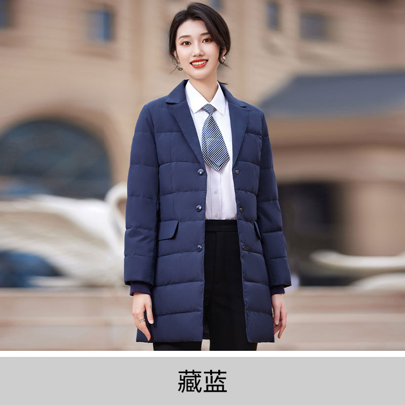 翻领加厚羽绒棉服中长款女款DY7-253女款图2