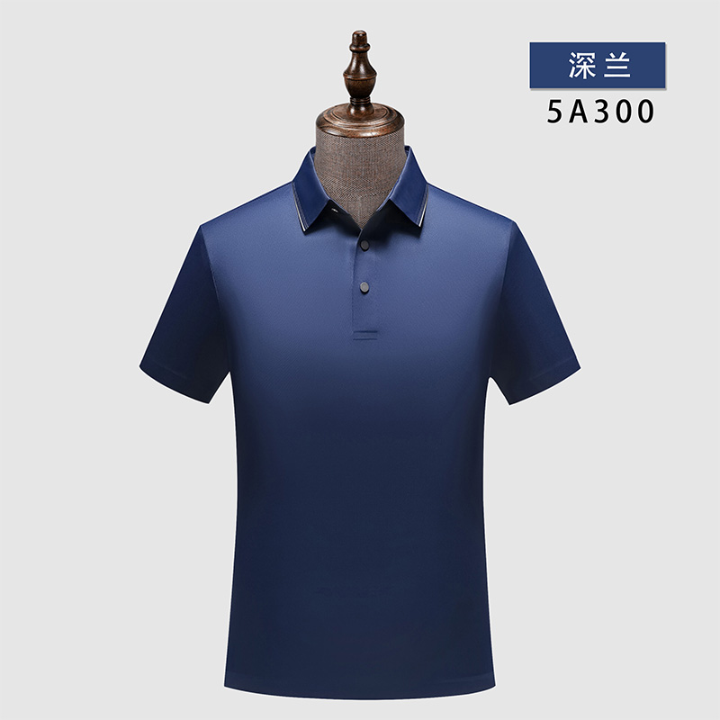 180g锦氨无缝纯色短袖翻领polo衫W02-5A300图5