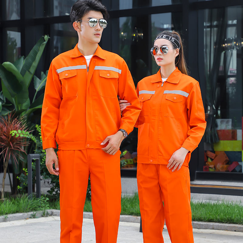 涤丝反光条春秋长袖工作服套装H30-涤丝单反套装图3