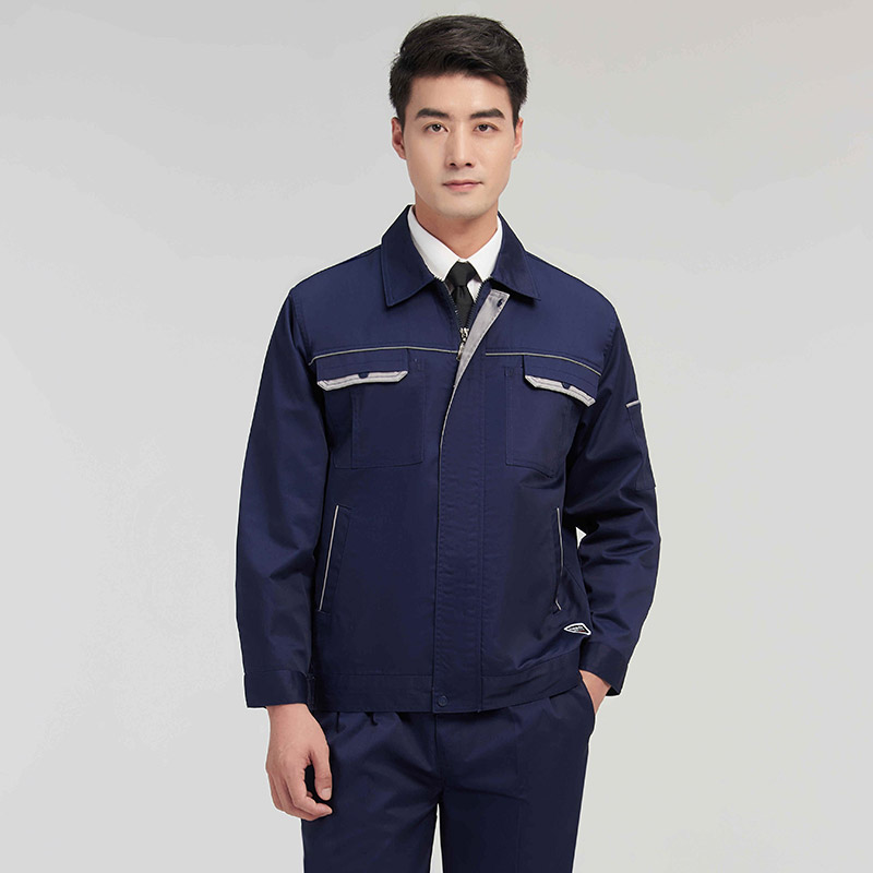 涤棉纱卡拼色工作服套装102-2031图3