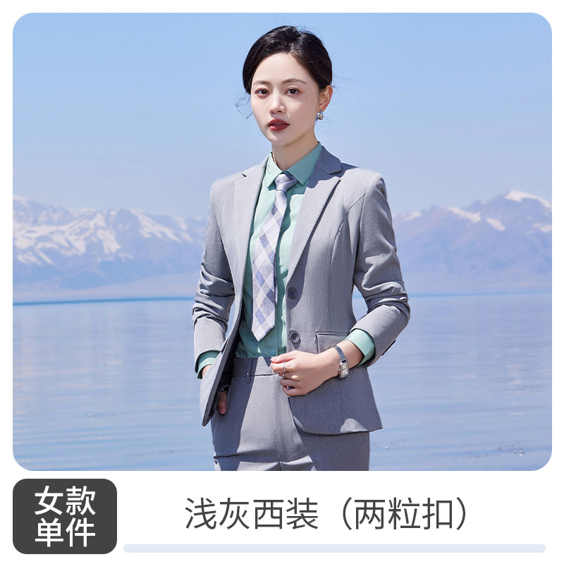 400g色纺四面弹休闲两粒扣西服外套129-6388双扣外套女款图6