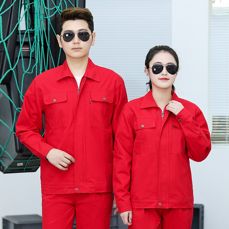全棉纯色工作服工装套装HBY-C6001-C6004套装图4