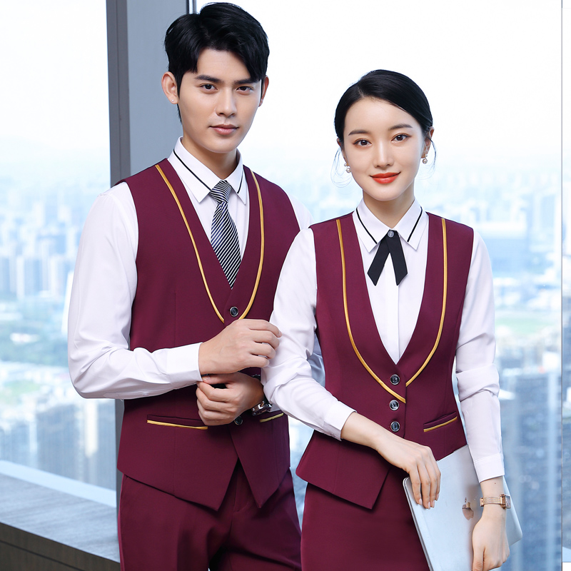 商务气质修身职业装女男款马甲DL1-A211马甲男款图2