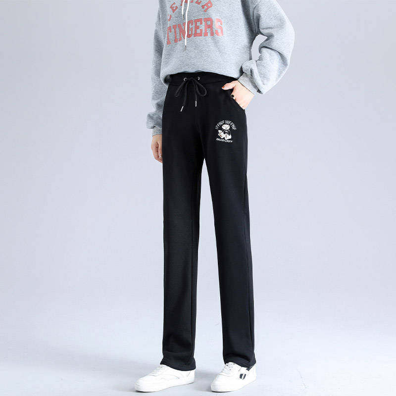 秋冬加绒休闲抽绳直筒裤女款G32-CR100图2