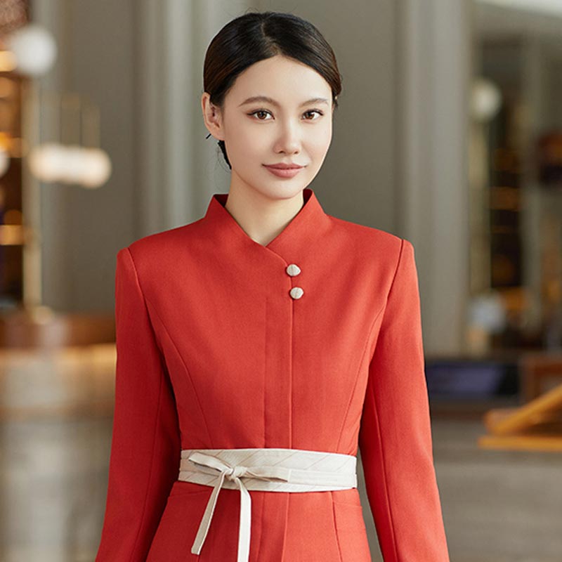 腰封款服务员长袖工作服H02-23309图2