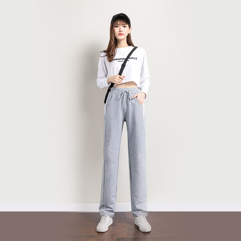 宽松直筒弹力抽绳休闲裤长裤女款G32-CR206图3