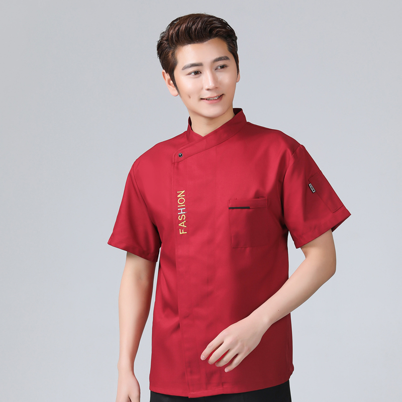 斜领字母短袖厨师服上衣H03-C0201007图6