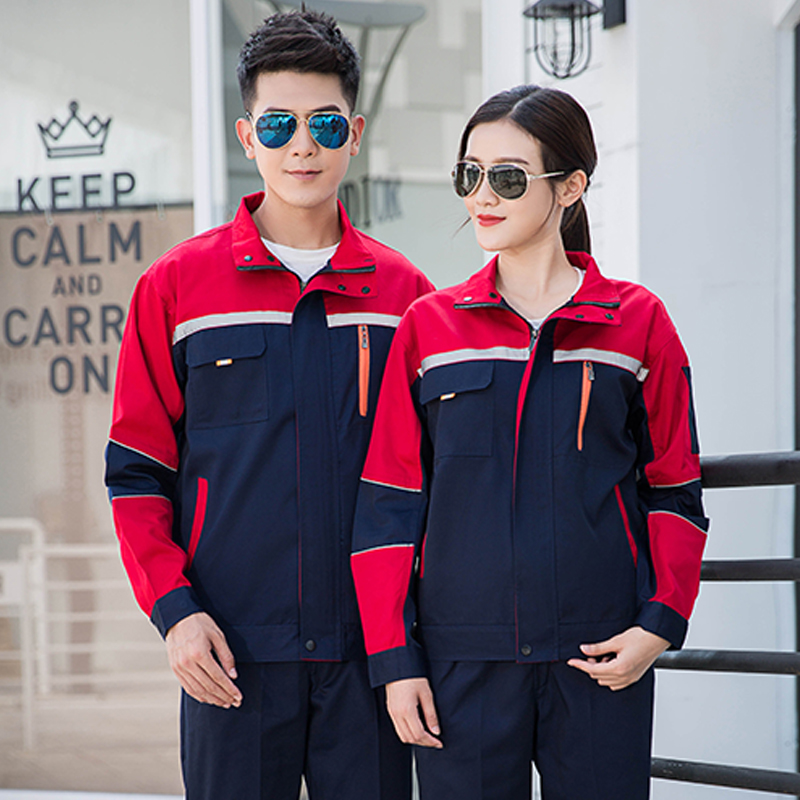 全工艺涤棉厚纱卡春秋款长袖工装劳保服上衣B01-871-879上衣图9