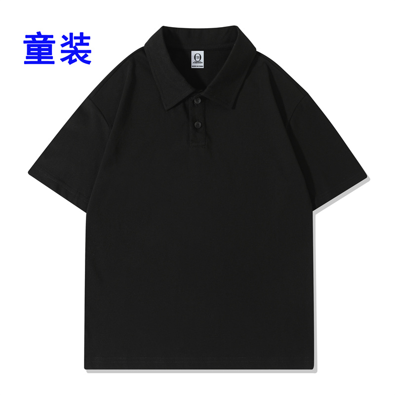 200g26支精梳棉落肩翻领短袖polo衫GJ23-M020童款图3