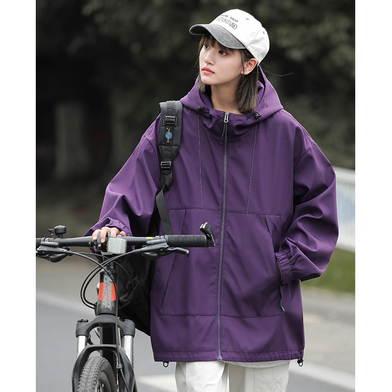 登山机能工装风大码宽松单层冲锋衣KA2-9266图4