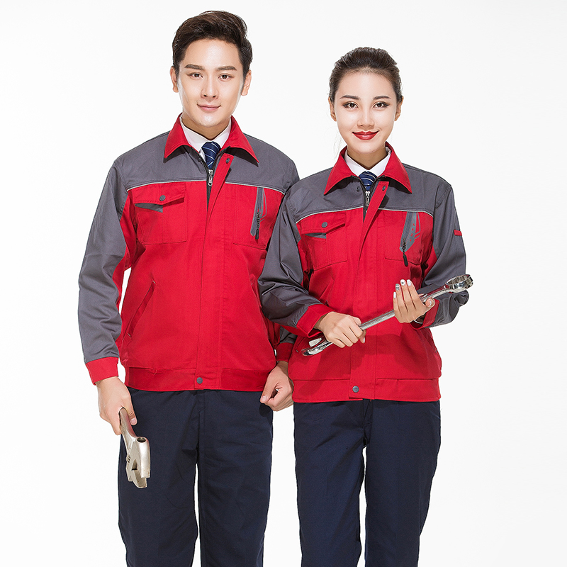 全工艺涤棉纱卡拼色小拉链工装上衣HBY-T3001-T3004上衣图2