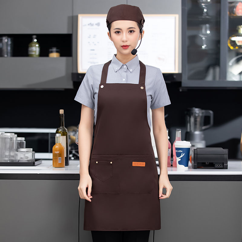 工装防水面料纯色挂脖款围裙N01-586-594图2