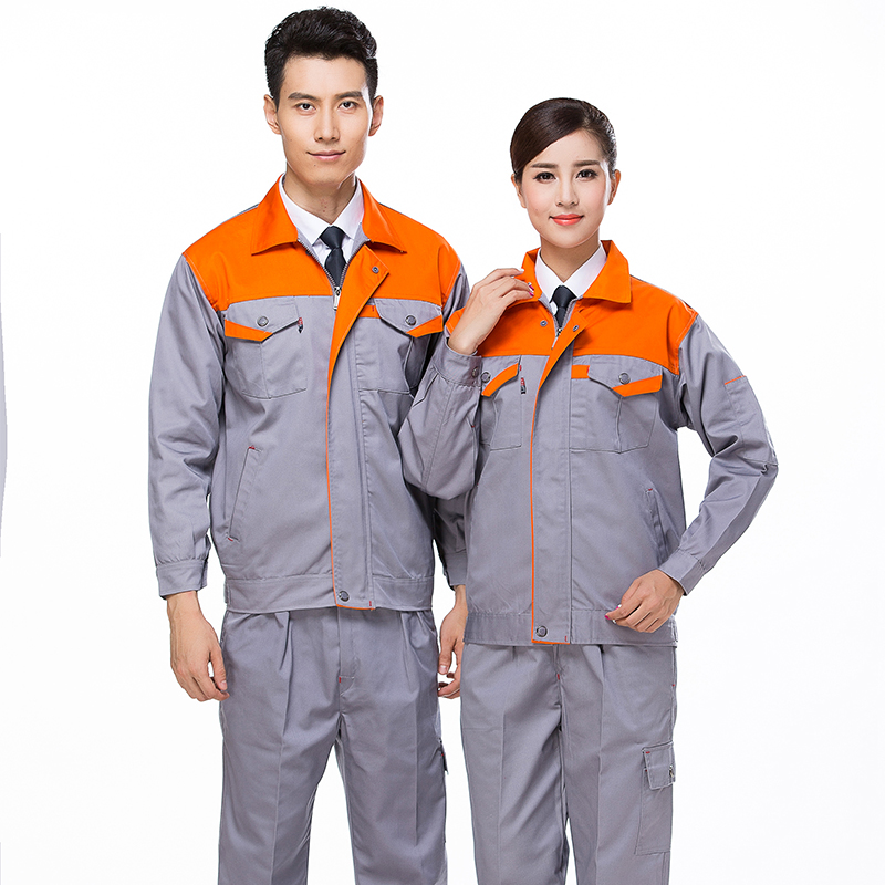 全工艺涤棉厚纱卡拼色长袖工装套装B06-W2301-W2308图9