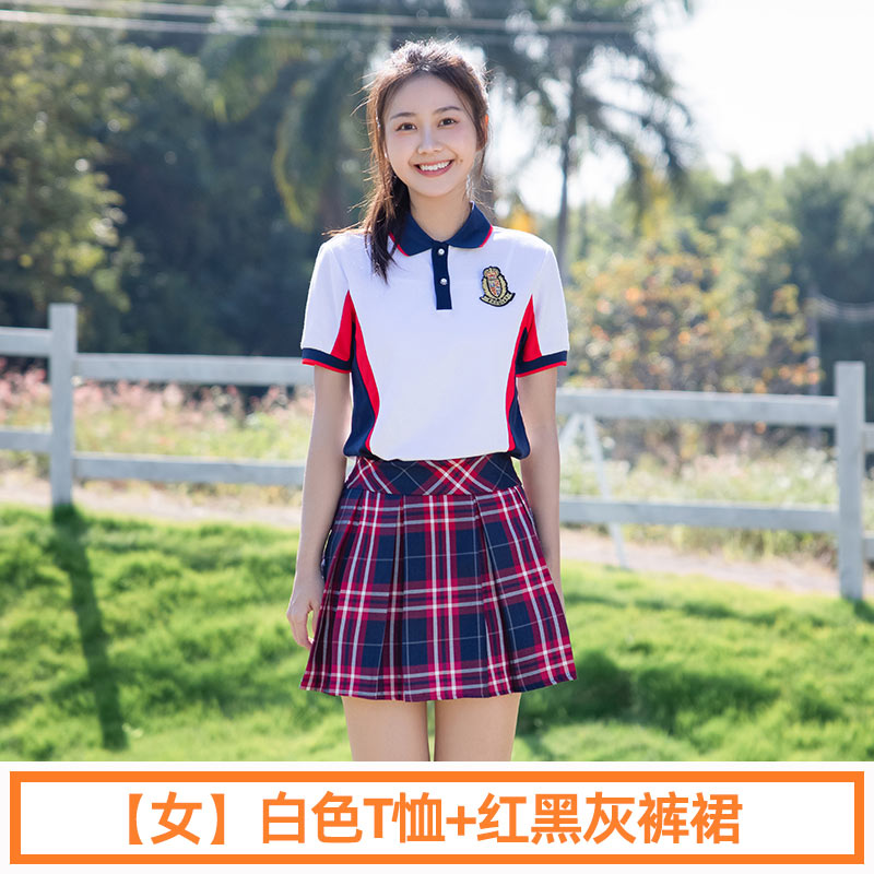 夏季学院运动风中学生短袖校服套装两件套女款H23-2608图7