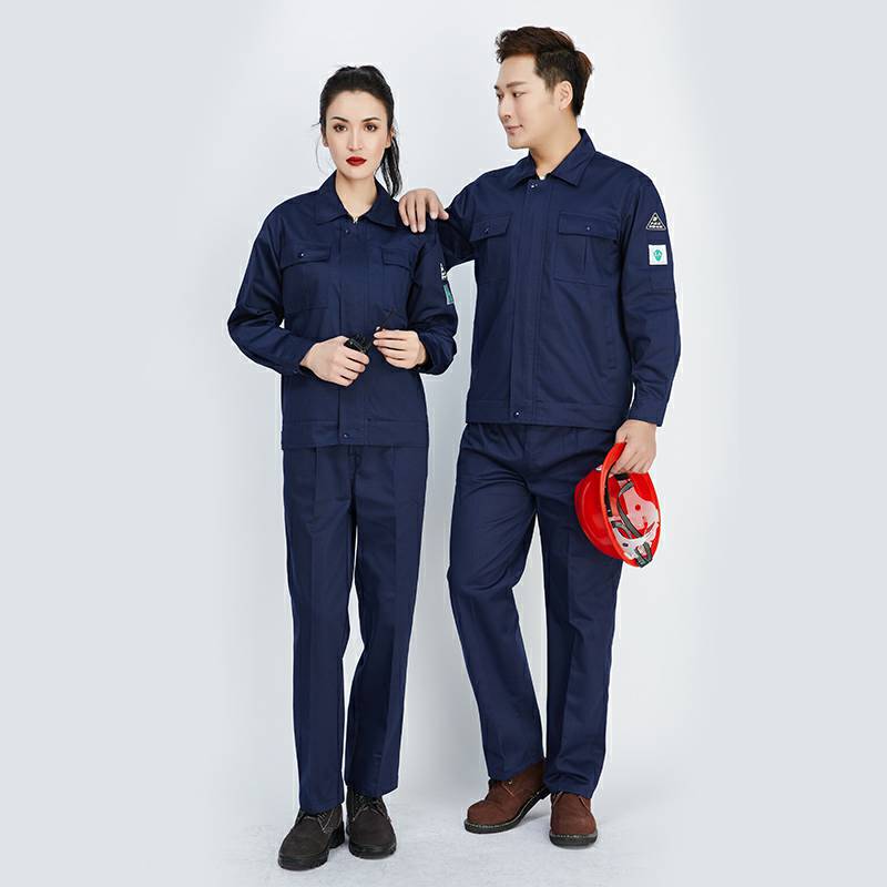 涤棉防静电纯色工装套装HBY-P062上衣图3