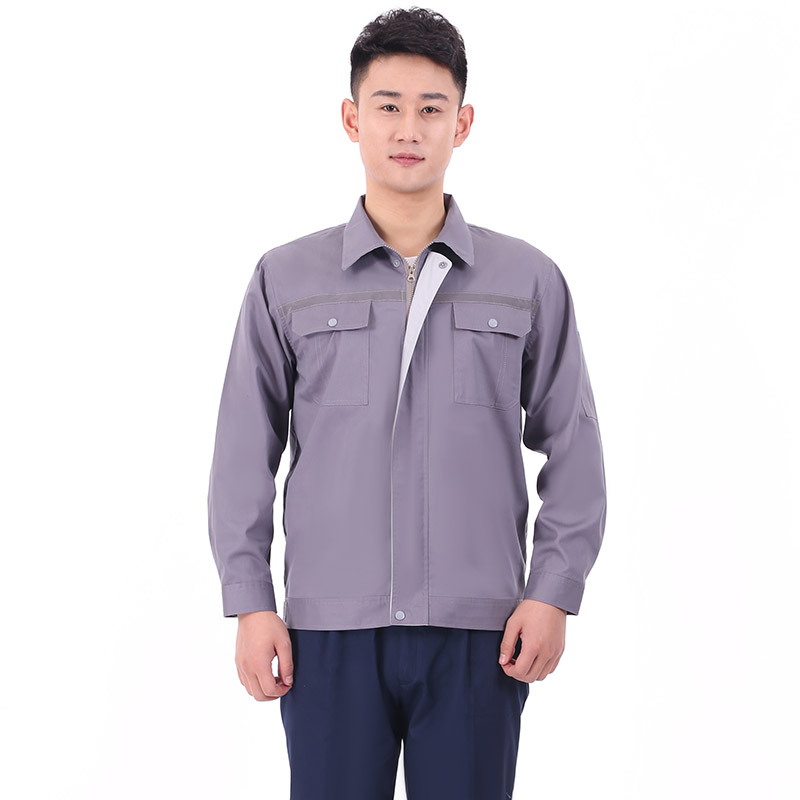 纯棉细斜纹长袖翻领工作服套装J02-0531图4
