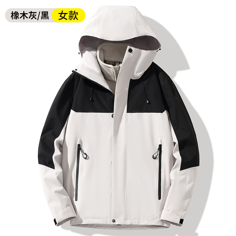 全热封加绒三合一冲锋衣女款KM2-25591图5