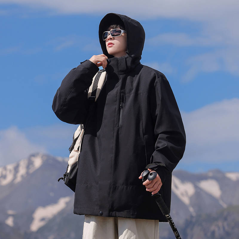 防风防水三合一摇粒绒内胆冲锋衣KJ3-CYMY963519纯色图5