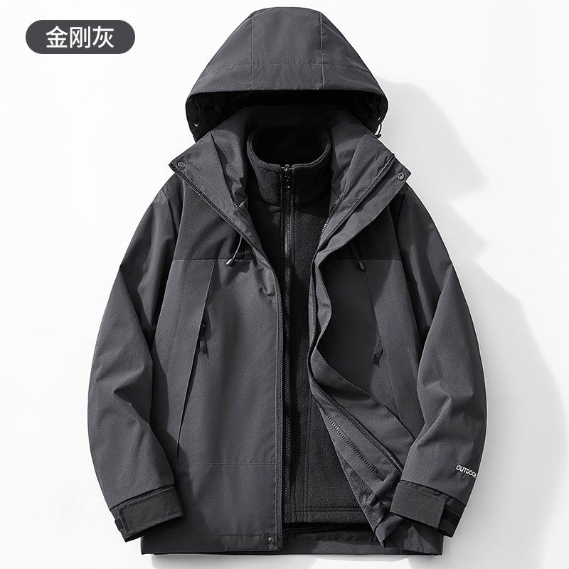 秋冬摇粒绒内胆户外登山三合一冲锋衣KP-2368图8