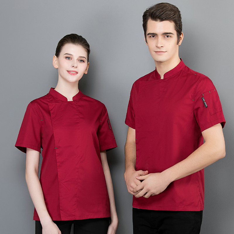 全工艺细纹套结厨师服上衣H02-20F097-100 短袖图3