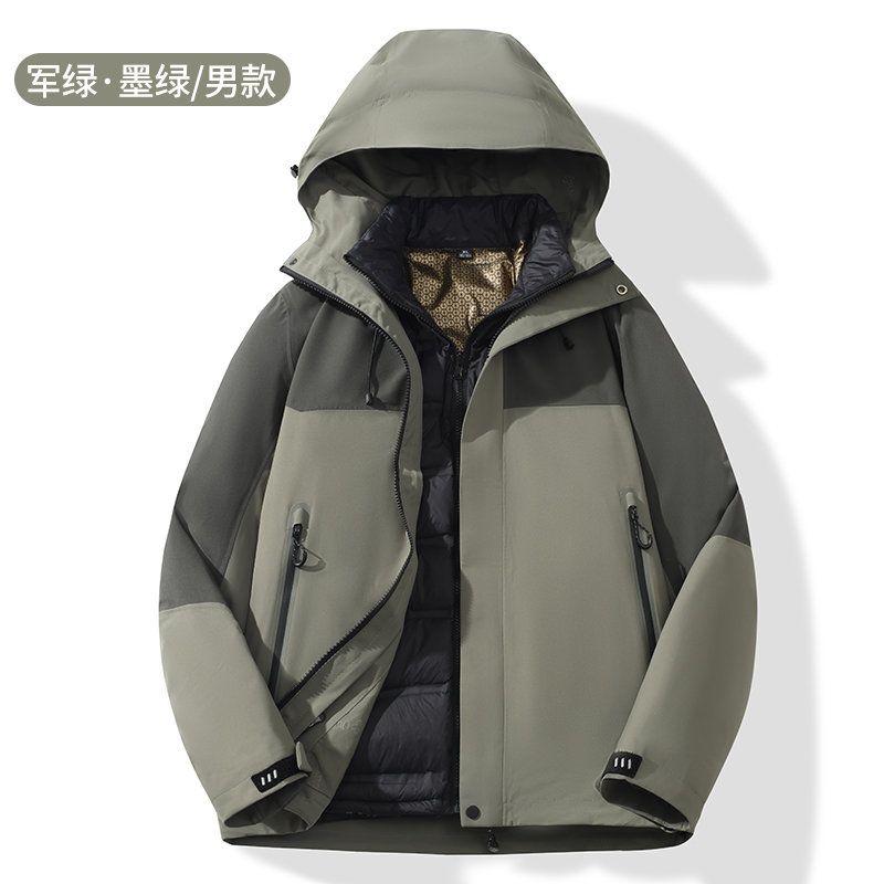 全热封羽绒三合一冲锋衣男款KM2-25591R图10
