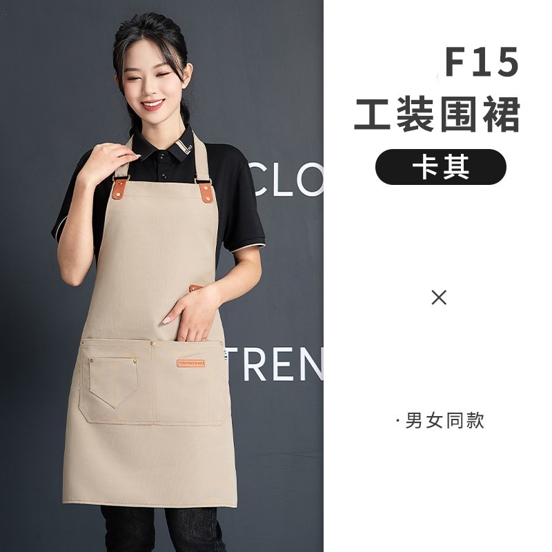 可调节挂脖防水帆布围裙U01-F15图13