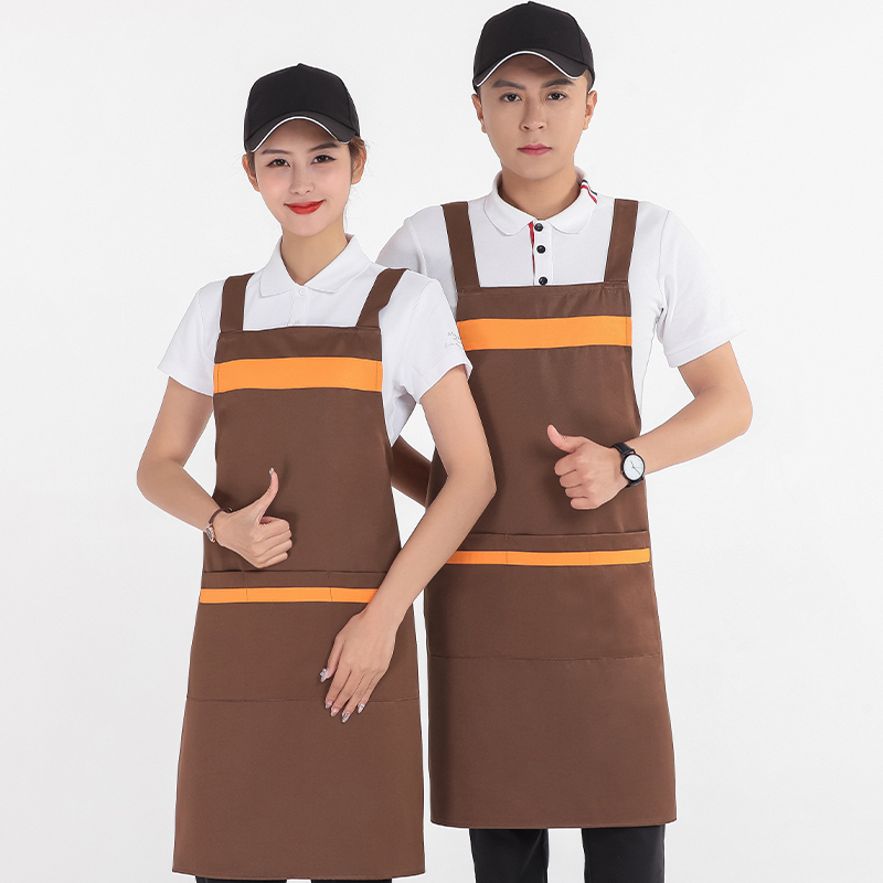 精工呢厨房拼色背带围裙U01-830图6